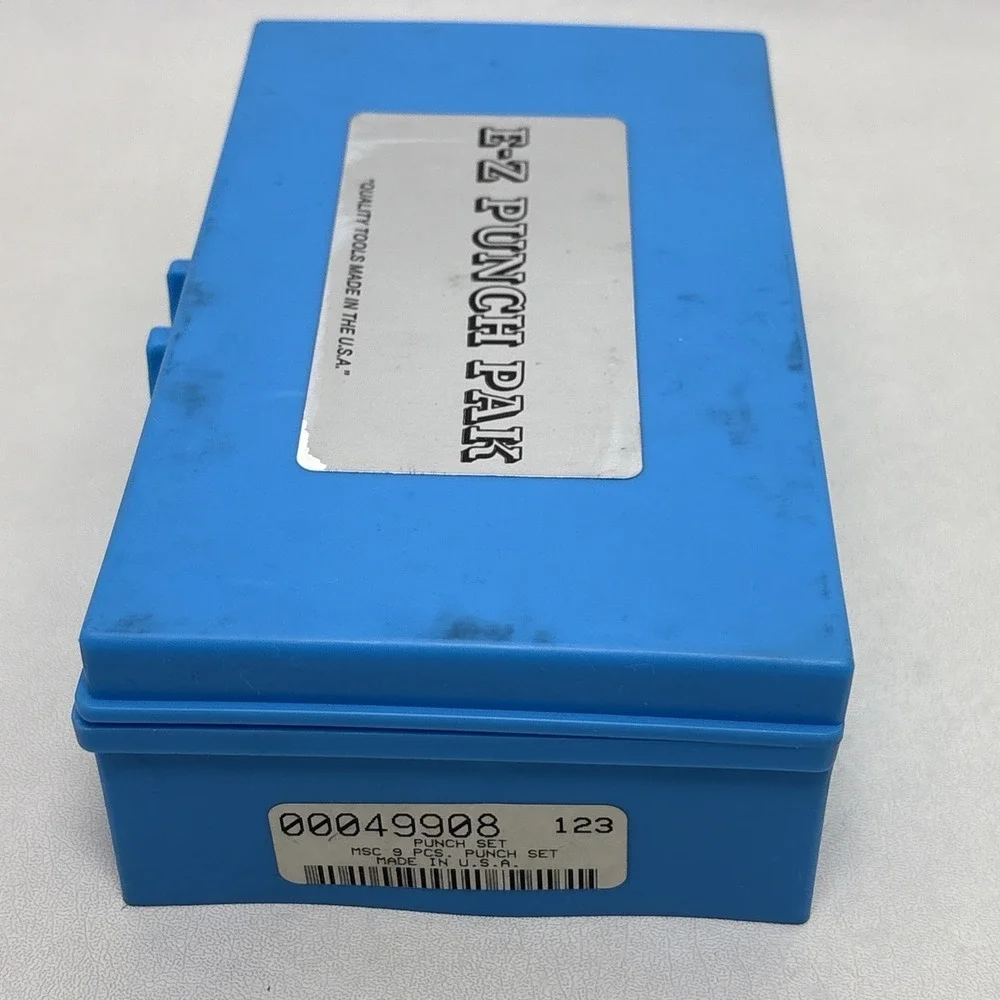 E-Z Punch Pak  Punch & Die Set Complete 7 Blue Case